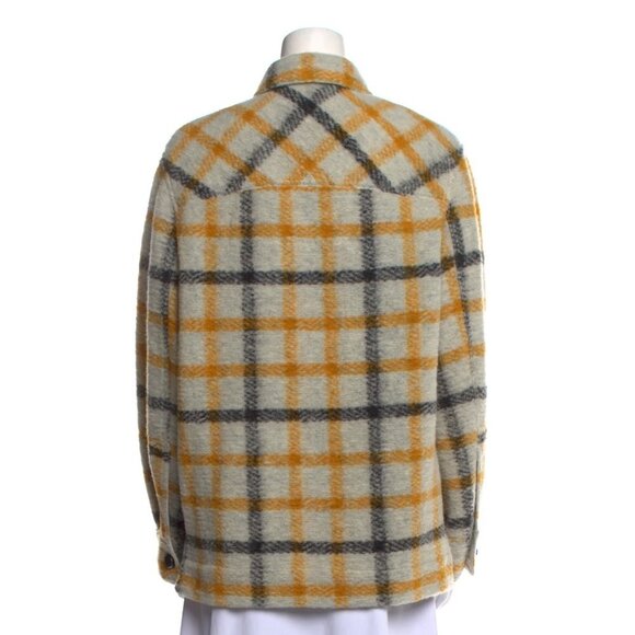 Isabel Marant Gast Shirt Jacket in Yellow Plaid 38 6 - Picture 4 of 12